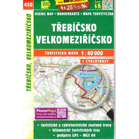 SHOCart 450 Třebíčsko, Velkomeziříčsko 1:40 000 turistická mapa