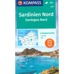 Kompass 2497 Sardinie sever/sardegna nord soubor 4 map 1:50 000