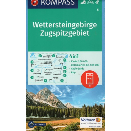 Kompass 5 Wettersteingebirge, Zugspitzgebiet 1:50 000 turistická mapa