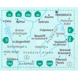 Kompas 83 Stubaier Alpen 50 000 oblast