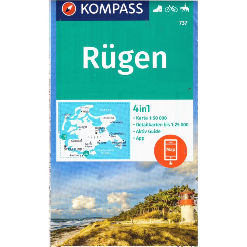 Kompas 737 rugen rujana 50 000 turisticka mapa