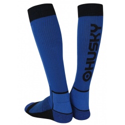 Husky Snow Wool modra cerna lyzarske podkolenky Merino vlna