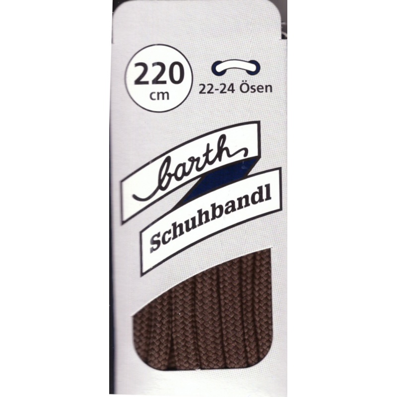 Barth Sport Rund und dick kulaté silné 220 cm barva tmavá hnědá 350 tkaničky do bot