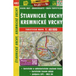 SHOCart 482 Štiavnické vrch, Kremnické vrchy 1:40 000 turistická mapa