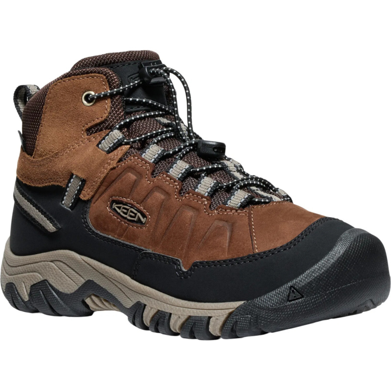 Keen Targhee IV Mid WP Youth bison/brindle detske vyssi nepromokave kozene trekove boty