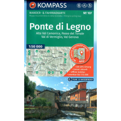 Kompas 107 Ponte di Legno, Alta Val Camonica, Paso del Tonale 50 000