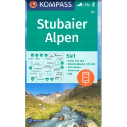 Kompass 83 Stubaier Alpen 1:50 000 oblast