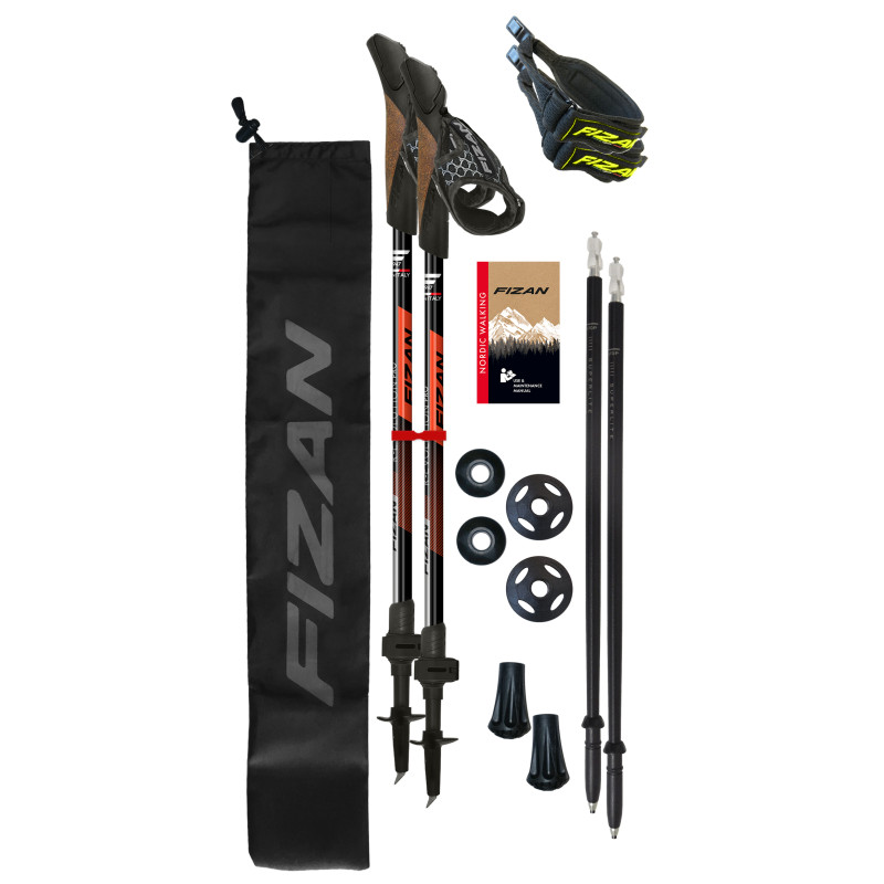 Fizan NW Revolution Pro red tridilne hole 2v1 - nordic walking, trekove bez odpruzeni