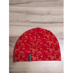 Mercox Zimni pletena cepice detska cervena se vzorem