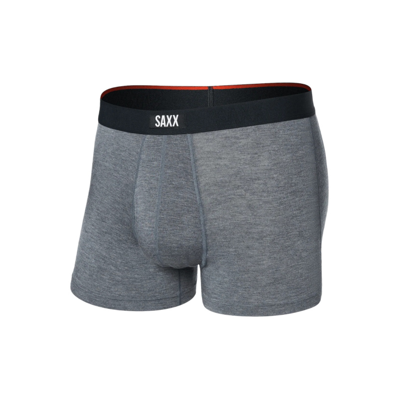 Saxx Vibe Xtra Soft Trunk Comfort dark grey heather pohodlne boxerky s funkcnim poklopcem