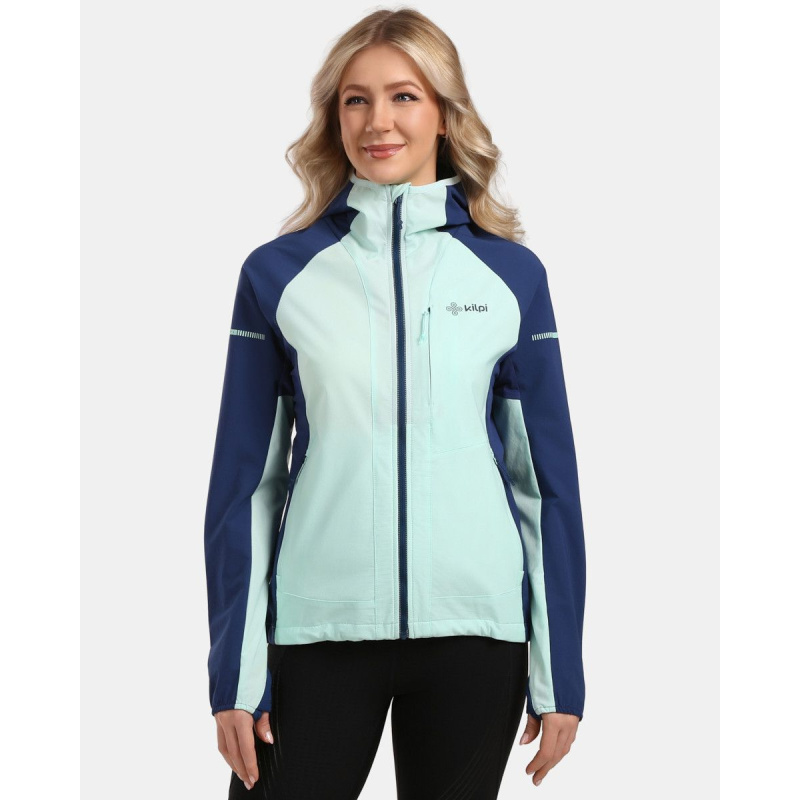 Kilpi Baleo-W mentolova 1L0114KIMNT damska lehka sbalitelni softshellova bunda s kapuci
