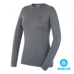 Husky Aron L tmave sedozelena damska funkcni sportovni mikina Merino vlna