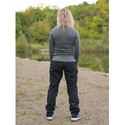 Husky Aron L tmave sedozelena damska funkcni sportovni mikina Merino vlna 4