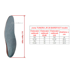 _Joma TUNDRA JR 26 BAREFOOT modre detske junior barefoot boty nulovy drop zmereno