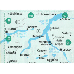 Kompas 91 Lago di Como Lago di Lugano 50 000 Oblast