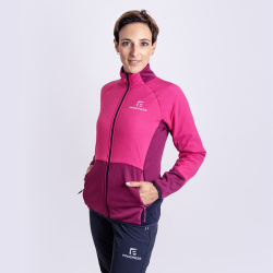 Progress Tarja fuchsie/ostruzina damska hybridni bunda s merino vlnou DWR 2