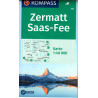 Kompas 117 Zermatt Saas Fee 40 000 turisticka mapa