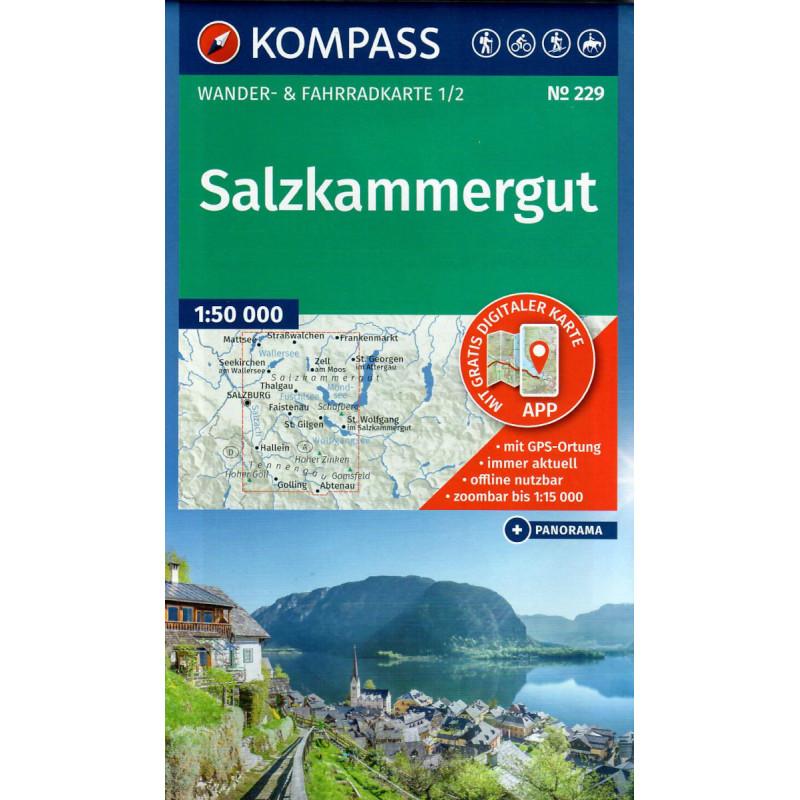 Kompas 229 Salzkammergut 50 000