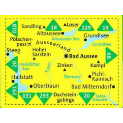 Kompas 020 Inneres Salzkammergut Hallstatt Auseerland mapa oblast