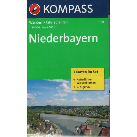Kompass 160 Niederbayern/Dolní Bavorsko 1:50 000 turistická mapa