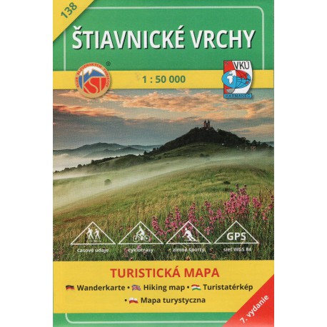 VKÚ 138 Štiavnické vrchy 1:50 000 turistická mapa