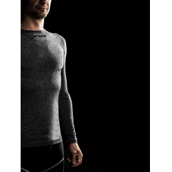 R2 ATF001B Base grey black melange panske funkcni termo triko dlouhy rukav 1