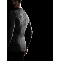 R2 ATF001B Base grey black melange panske funkcni termo triko dlouhy rukav 2
