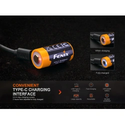 Fenix Nahradni akumulator 16340 800mAh RCR123A 800 mAh USBC Liion ARBL16800UP 4