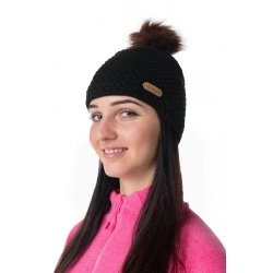 Kilpi Lady W cerna SL0601KIBLK damska detska pletena cepice s fleecovou celenkou 1