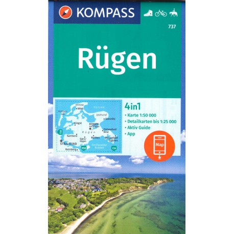 Kompass 737 rügen rujana 1:50 000 turistická mapa