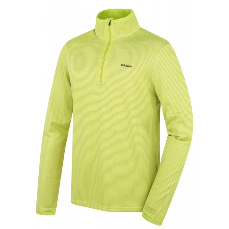 Husky Artic M bright green panska sportovni funkcni tenci mikina s polovicnim zipem