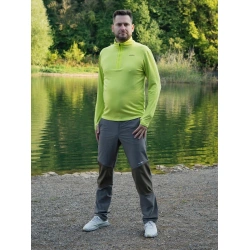 Husky Artic M bright green panska sportovni funkcni tenci mikina s polovicnim zipem 3