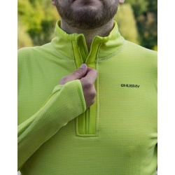 Husky Artic M bright green panska sportovni funkcni tenci mikina s polovicnim zipem 5